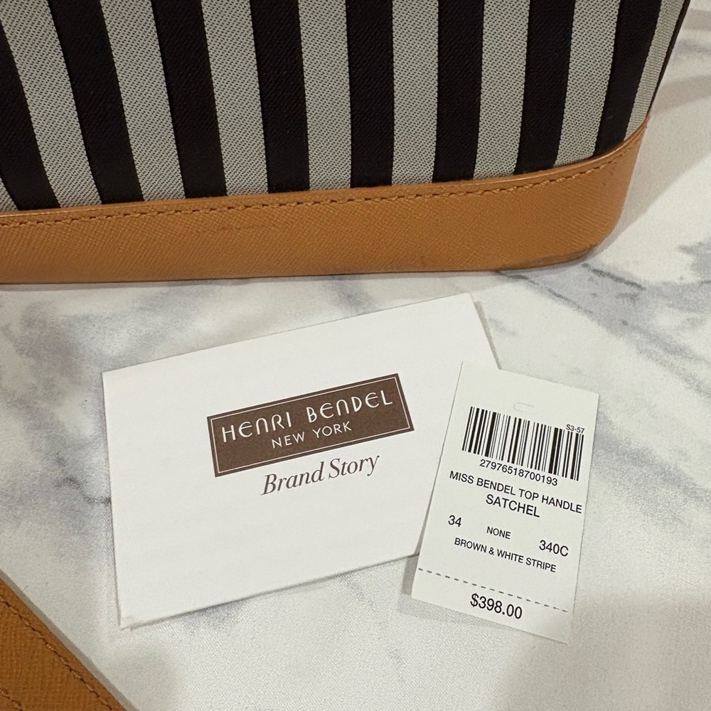 Henri Bendel Striped Tote with Tan Accents - Picture 3 of 6
